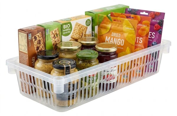 Usporadejto.cz Úložný koš, box a organizér extra hluboký 50cm x 20cm INVA, transparentní