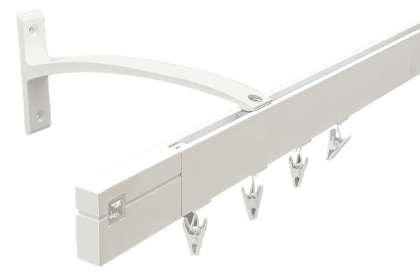 Kovovégarnýže.cz Garnýže Square line elegance etri bílá lesklá Varianta jednořadá nebo dvouřadá: Jednořadá, Délka: 0-100cm, Uchycení látky: jezdec+šnekový háček