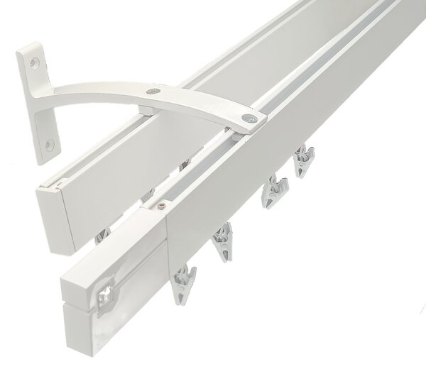 Kovovégarnýže.cz Garnýže Square line elegance etri bílá lesklá Varianta jednořadá nebo dvouřadá: Jednořadá, Délka: 0-100cm, Uchycení látky: jezdec+šnekový háček