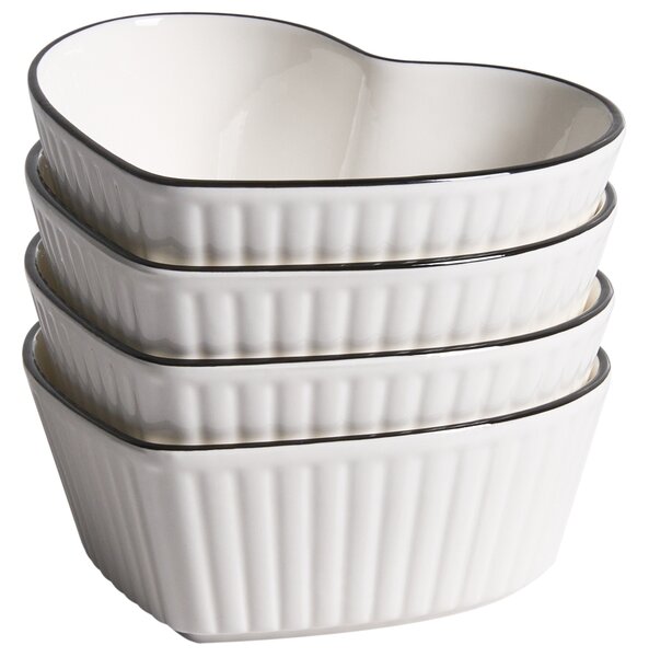 Sada 4 zapékacích misek MACE Porcelán Bílá