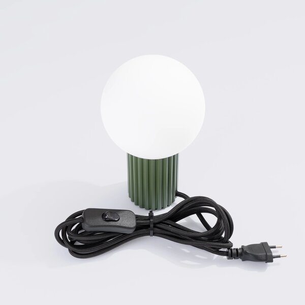 Stolní lampa Halo, 1x bílé skleněné stínítko, og