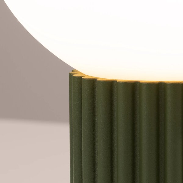 Stolní lampa Halo, 1x bílé skleněné stínítko, og