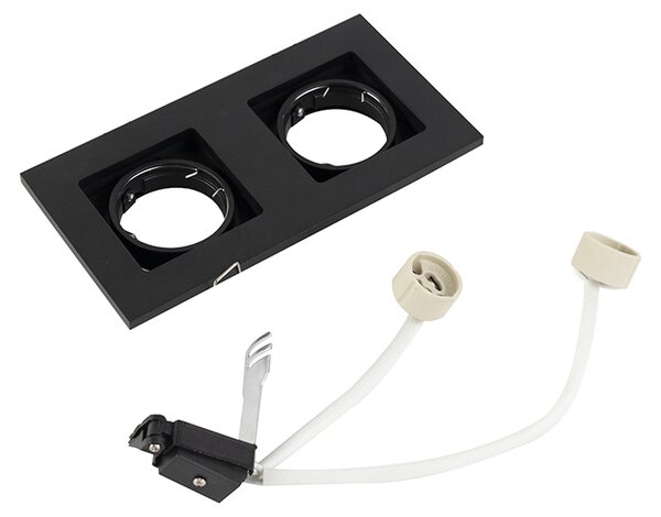Moderní chytré zapuštěné bodové svítidlo černé vč. 2 Wifi GU10 - Qure