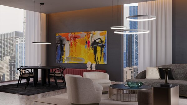 Redo Závěsné LED svítidlo ORION ø 750mm, 58W Barva: Černá, Stmívání, řízení: TRIAC
