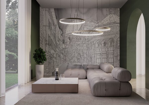 Redo Závěsné LED svítidlo ORION ø 1000mm, 75W Barva: Hnědá, Stmívání, řízení: TRIAC