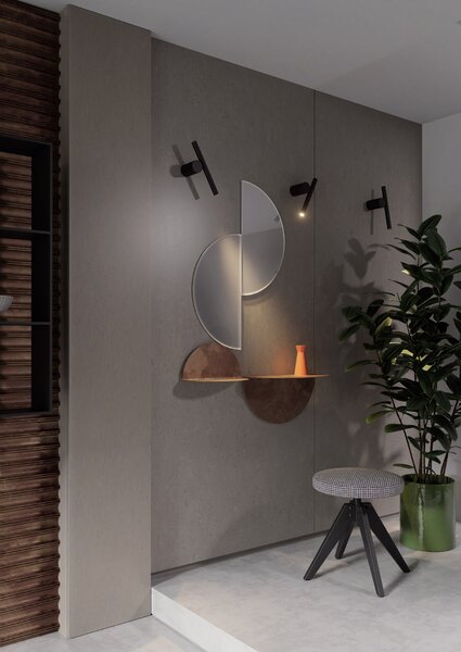 Redo Nástěnné LED svítidlo PRAXI v: 270mm, 8,3W Barva: Černá-hnědá, Teplota světla: 3000K - teplá bílá