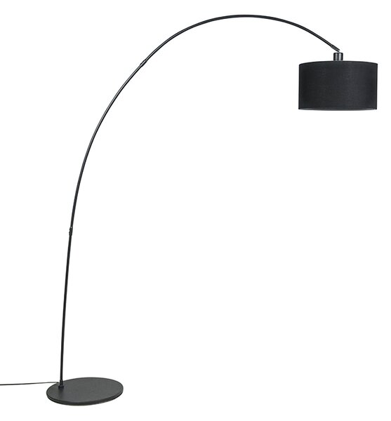 Chytrá moderní oblouková stojací lampa černá vč. A60 Wifi - Vinossa