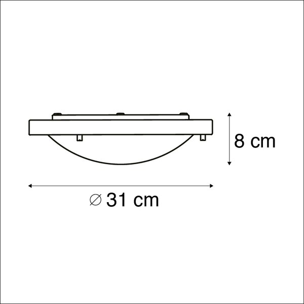 Moderní nástěnné svítidlo černé 31 cm IP44 - Yuma