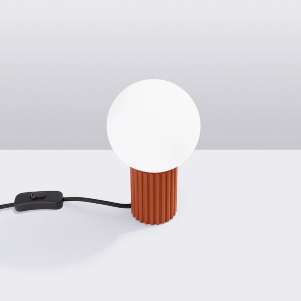 Stolní lampa Halo, 1x bílé skleněné stínítko, ro