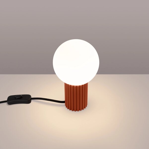 Stolní lampa Halo, 1x bílé skleněné stínítko, ro