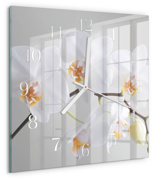 Skleněné hodiny Orchidej zskb-30x30-00057518