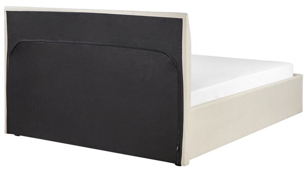 Postel s úložným prostorem Tkanina ORBEY 120 x 200 cm Světle béžová