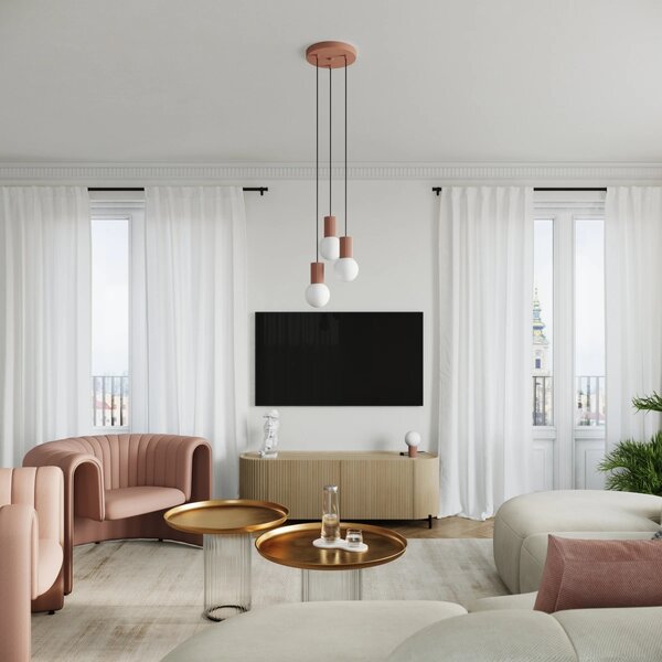 Stolní lampa Halo, 1x bílé skleněné stínítko, br