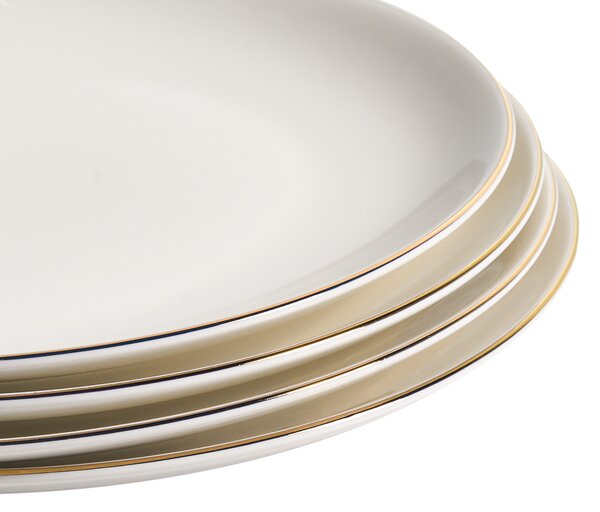 Sada 12 kusů nádobí CUMIN Porcelán Krémově bílá/Zlatá