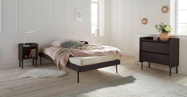 Černá vysoká komoda v dekoru dubu 80x82 cm Wrap – Bonami Selection