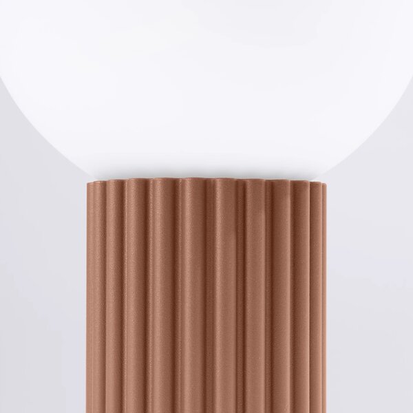 Stolní lampa Halo, 1x bílé skleněné stínítko, br