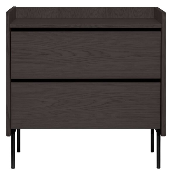 Černá vysoká komoda v dekoru dubu 80x82 cm Wrap – Bonami Selection