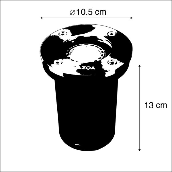 Moderní bodové svítidlo do země z nerezové oceli - Basic Round