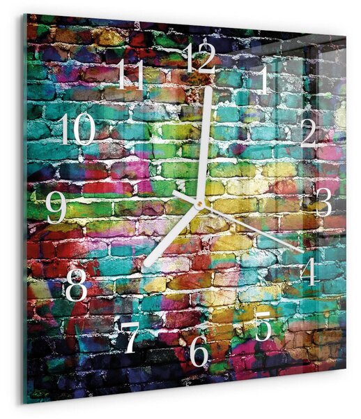 Skleněné hodiny Cihlový zskb-30x30-00087332