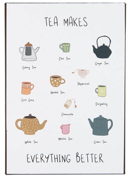 Plechová cedule Tea makes everything Better
