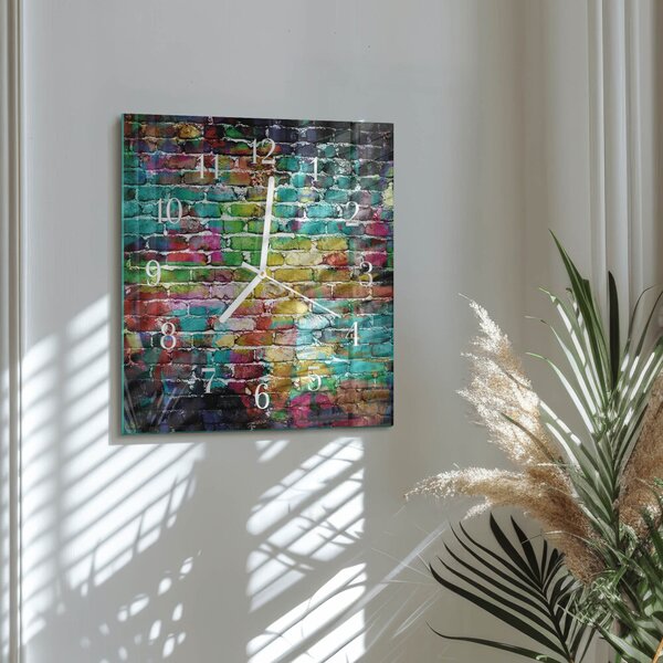 Skleněné hodiny Cihlový zskb-30x30-00087332