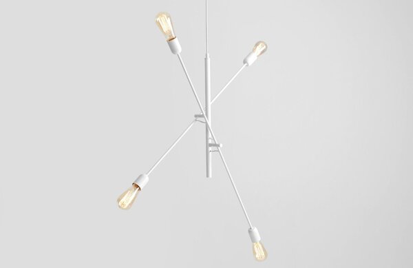 Nordic Design Bílé kovové závěsné světlo Staple 4