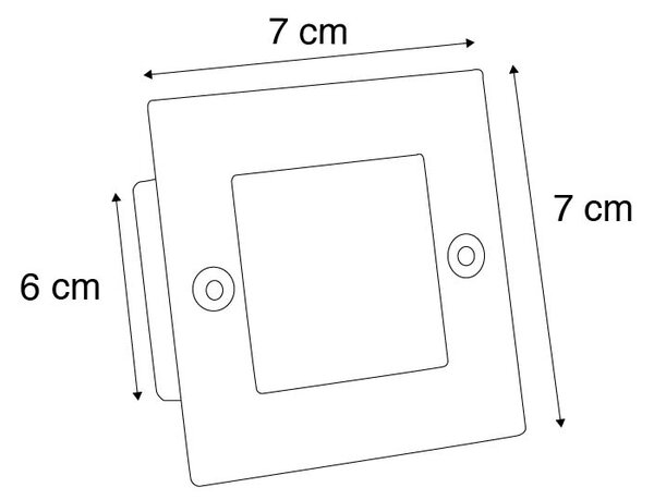 Sada 6 moderních zapuštěných bodových svítidel ocel vč. LED - Square 7