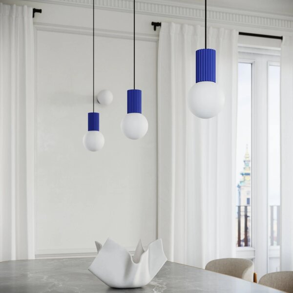 Stolní lampa Halo, 1x bílé skleněné stínítko, bl