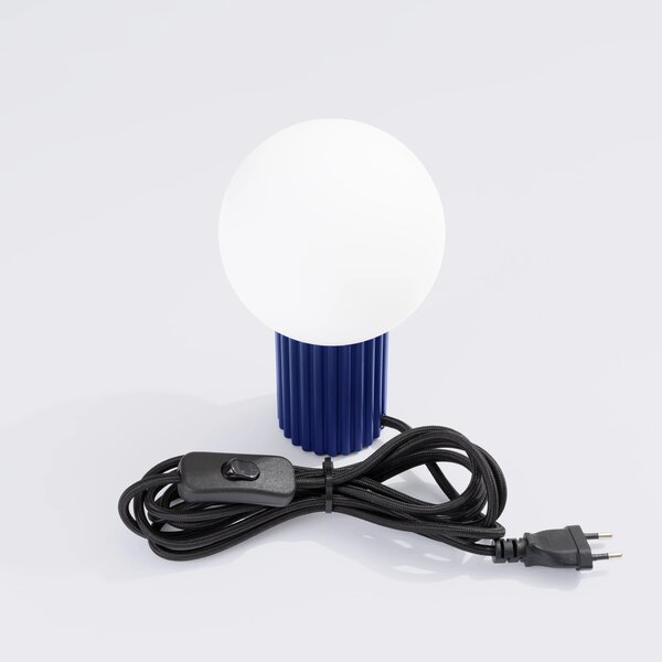Stolní lampa Halo, 1x bílé skleněné stínítko, bl