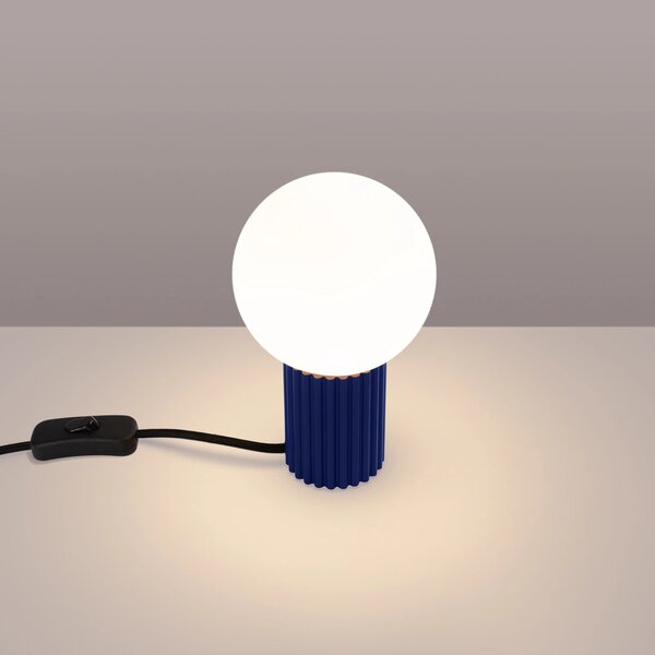 Stolní lampa Halo, 1x bílé skleněné stínítko, bl