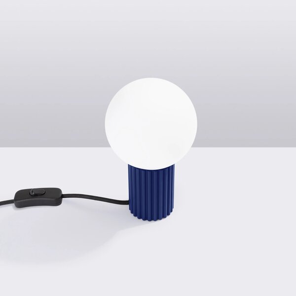 Stolní lampa Halo, 1x bílé skleněné stínítko, bl