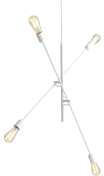 Nordic Design Bílé kovové závěsné světlo Staple 4