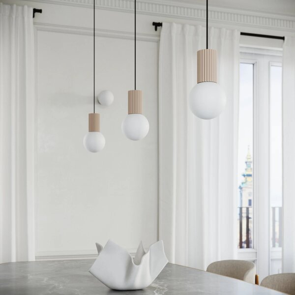 Stolní lampa Halo, 1x bílé skleněné stínítko, tp