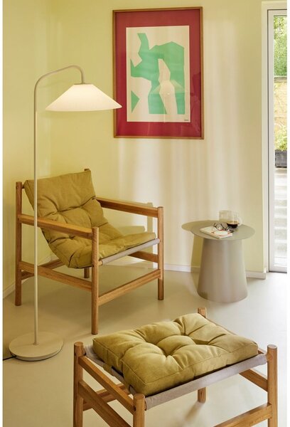 Krémová stojací lampa se skleněným stínidlem (výška 158 cm) Solid – Hübsch