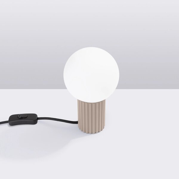 Stolní lampa Halo, 1x bílé skleněné stínítko, tp