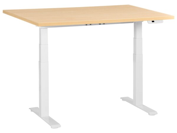 Elektricky výškově nastavitelný pracovní stůl DESTINES Světle hnědá/Bílá 120 cm 72 cm