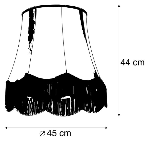 Stínidlo z hedvábí černé se šedou 45 cm - Granny