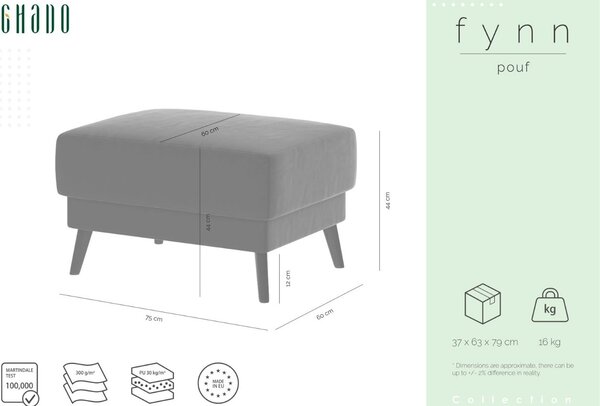 Tmavě zelená sametová podnožka Ghado Fynn