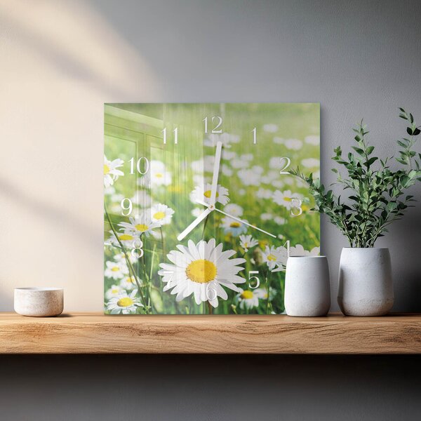 Skleněné hodiny Sedmikrásky zskb-30x30-00081950