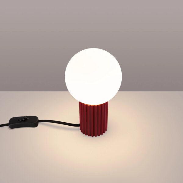 Stolní lampa Halo, 1x bílé skleněné stínítko, bo