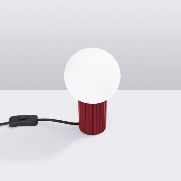 Stolní lampa Halo, 1x bílé skleněné stínítko, bo