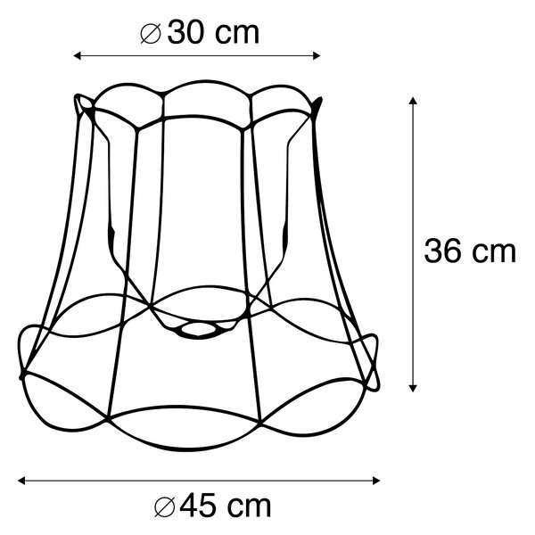 Kovový stínidlo černé 45/36 - Granny Frame