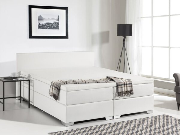 HezkýNábytek.cz Manželská postel Boxspring 180 cm PREMIER (s matracemi) (bílá). 1007429