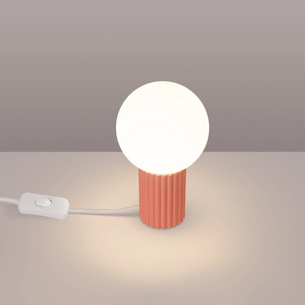 Stolní lampa Halo, 1x bílé skleněné stínítko, p
