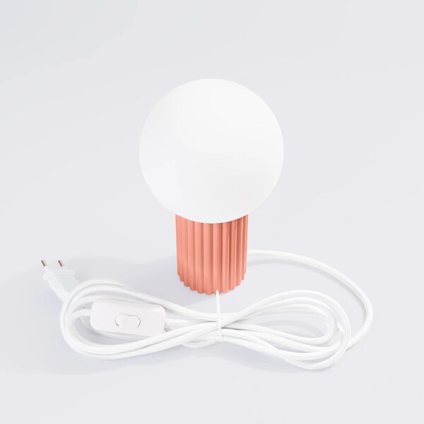 Stolní lampa Halo, 1x bílé skleněné stínítko, p