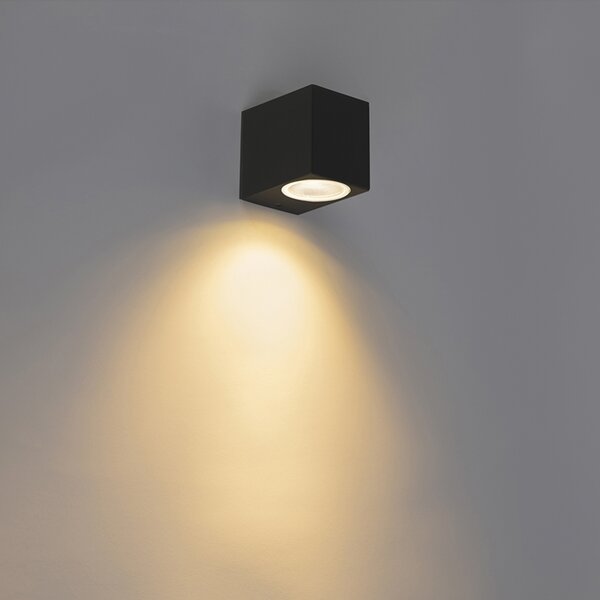 Sada 4 moderních nástěnných lamp černých IP44 - Baleno