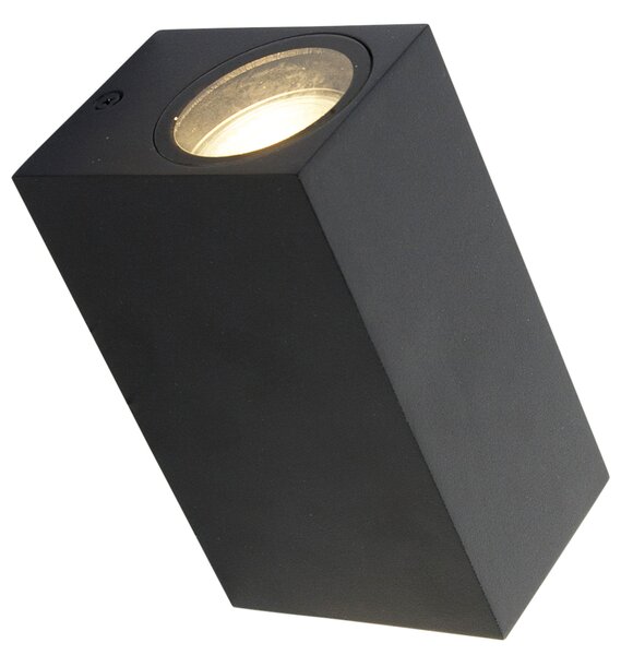Sada 4 moderních nástěnných lamp černých 2-světlo IP44 - Baleno
