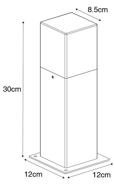 Chytrá průmyslová venkovní stojací lampa antracitová 30 cm vč. WiFi P45 - Dánsko