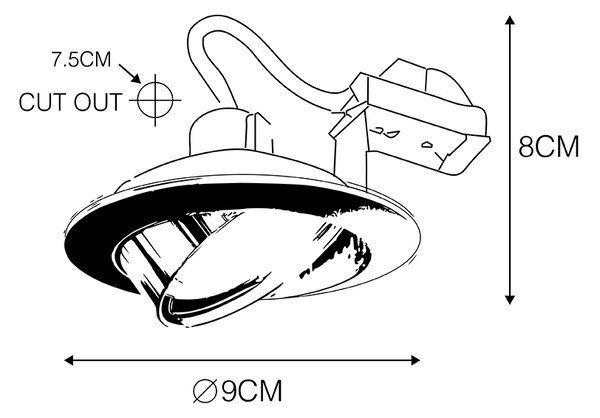 Chytré zapuštěné bodové svítidlo ocelové, naklápěcí, vč. Wifi GU10 - Cisco