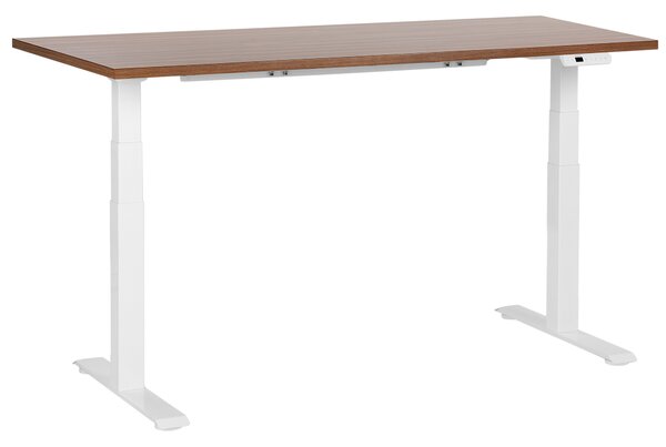 Elektricky výškově nastavitelný pracovní stůl DESTINES Hnědá/Bílá 160 cm 72 cm